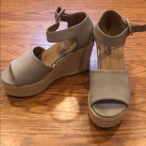 Soda Grey suede wedges